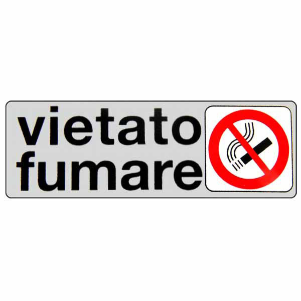 ETICHETTA VIETATO FUMARE             15x 5 ADESIVA