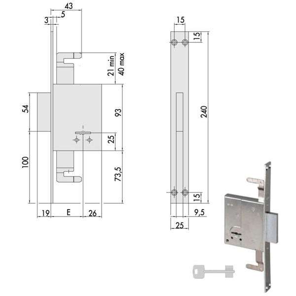 SERRATURA INFILARE FERRO 57226-50-0 CISA