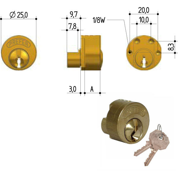 CILINDRO TONDO mm 11 KA 6810 PREFER