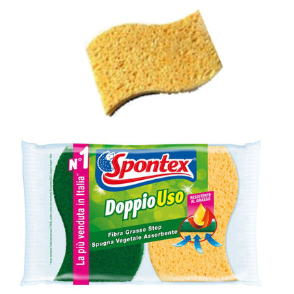 SPUGNA FIBRA VERDE DOPPIO USO Pz 2 SPONTEX