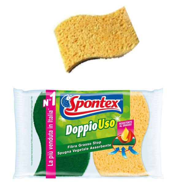 SPUGNA FIBRA VERDE DOPPIO USO Pz 2 SPONTEX