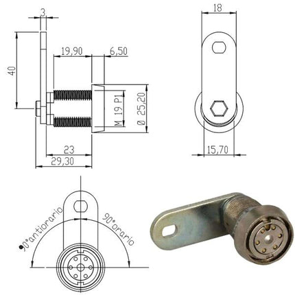 CILINDRO LEVETTA mm 22 JACK 100750KD OMR