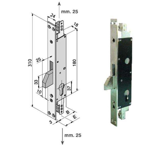 SERRATURA INF.FERRO 080.25.01.0 WELKA