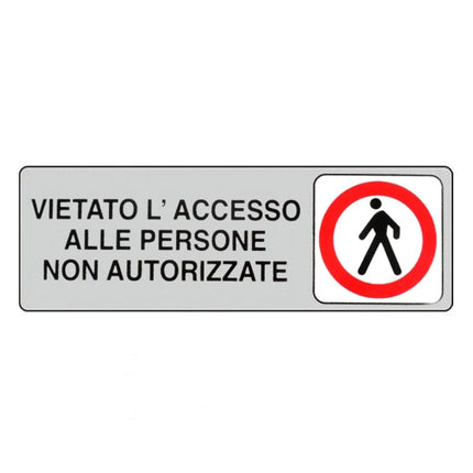 ETICHETTA VIETATO L'ACCESSO 15x 5 ADESIVA