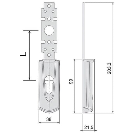 PLACCA ESTERNA MANIGLIONI CILINDRO 07176-61-0 CISA