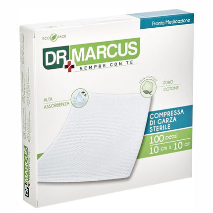 GARZE COMPRESSE STERILI cm 10x10 Pz 100 DR MARCUS