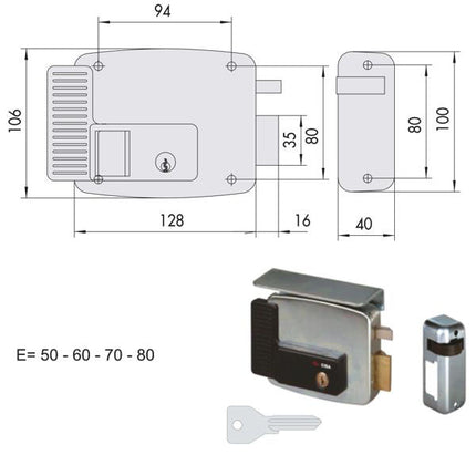 ELETTROSERRATURA APP.FERRO DX 11721-50-1 CISA