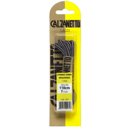 STRINGA TONDA P.1 NERO/GRIGIO cm 110 CALZANETTO