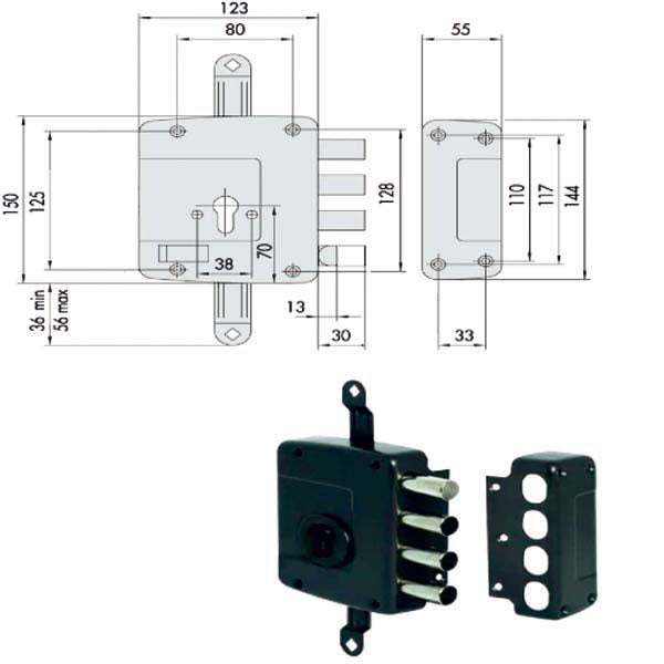 SERRATURA SICUREZZA TRIPLICE DX 56162-60-1 CISA