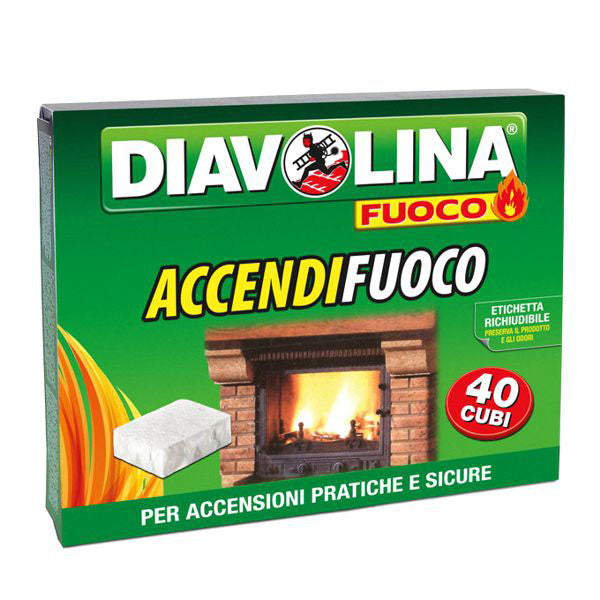 ACCENDITORE CUBETTI FUOCO Pz 40 DIAVOLINA