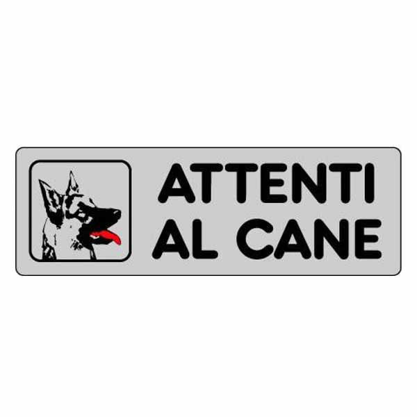 ETICHETTA ATTENTI AL CANE 15x 5 ADESIVA