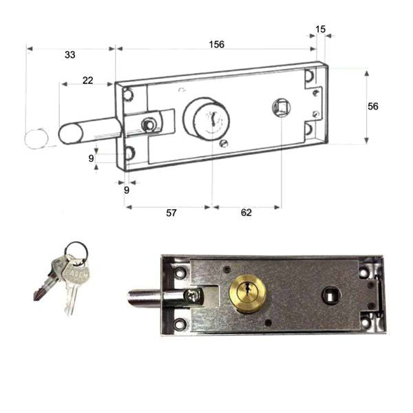 SERRATURA APPLICARE FERRO 106 FASEM