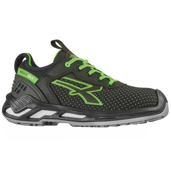 SCARPE BRYAN NERO/VERDE BASSE 39 S3 UPOWER