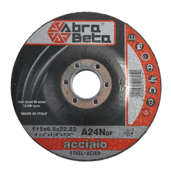 DISCO ABRASIVO FERRO 115x6,5 f.22 ABRA BETA