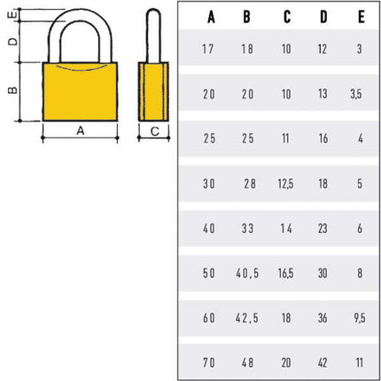 LUCCHETTO OTTONE mm 25 POTENT