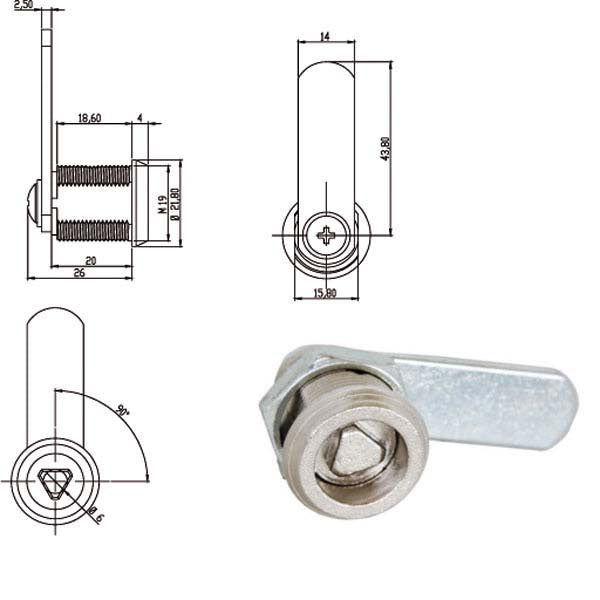 CILINDRO LEVETTA mm 20 TRIANGOLO 160010 OMR