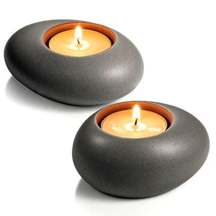 SUPPORTO TEALIGHT STONE GRIGIO Pz 2 FANCY TESCOMA