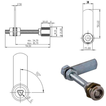 CILINDRO LEVETTA mm 20 TRIANGOLO 160500 OMR