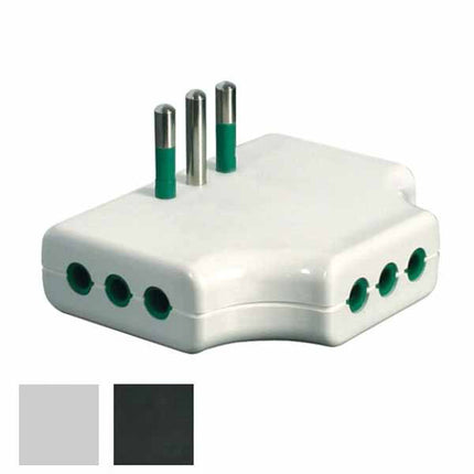 ADATTATORE TRIPLO PIATTO 10A+T BIANCO 82250 FME