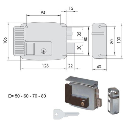 ELETTROSERRATURA APP.FERRO DX 11761-50-1 CISA