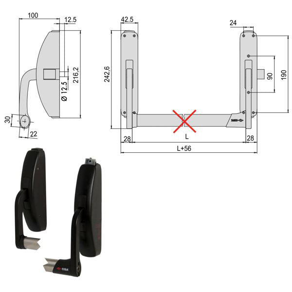 MANIGLIONE PRESTIGE VERTICALE 59316-10-0 CISA