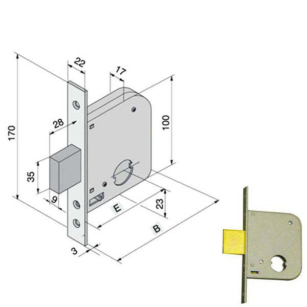 SERRATURA INF.FERRO 071.45.00.0 WELKA