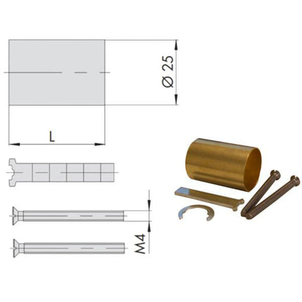 PROLUNGA CILINDRO TONDO KIT 36,0 07165-00-0 CISA