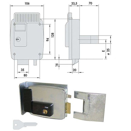 ELETTROSERRATURA APP.FERRO DX 11823-80-1 CISA