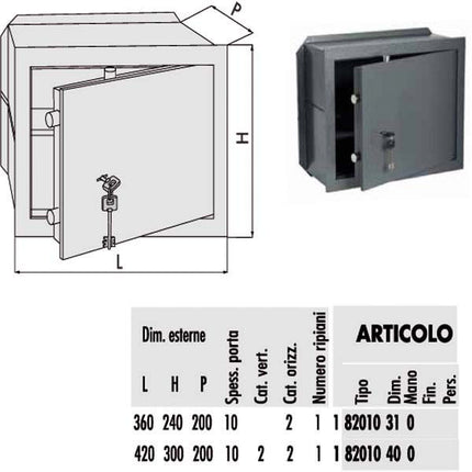 CASSAFORTE CHIAVE 360x240 p.200 82010.31 CISA