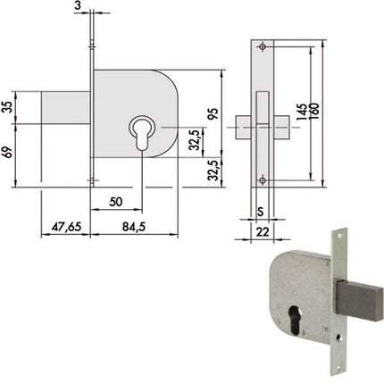 SERRATURA INFILARE FERRO 42012-50-0 CISA