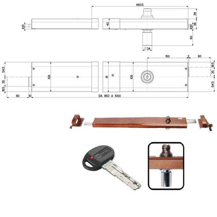 SERRATURA BASCULE SPRANGA POMPA DX 32910 MOTTURA