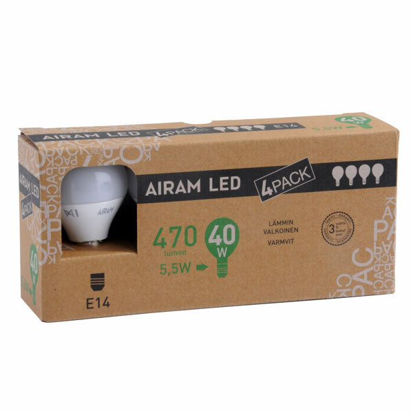 LAMPADA LED SFERA E14 W5,5 2700K Pz 4 AIRAM