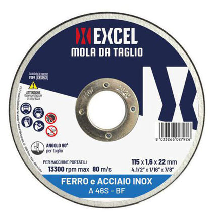 DISCO ABRASIVO FE/IN 115x1,0 f.22 EXCEL 06101