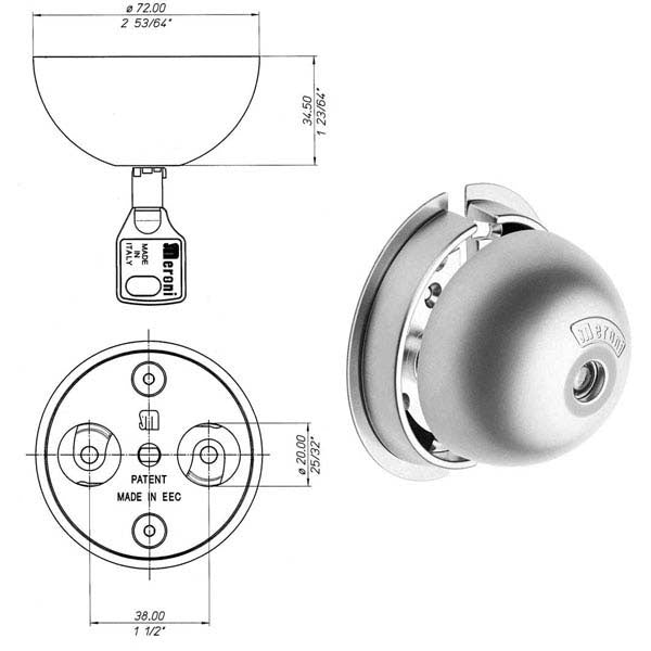 SERRATURA SICUREZZA FURGONI UFO KA Pz 2 MERONI