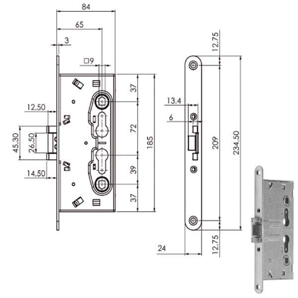 SERRATURA INF.TAGLIAFUOCO Q9 216120 ISEO