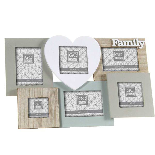 PORTAFOTO MULTIPLO FAMILY CUORE cm 45x30 GCHOME