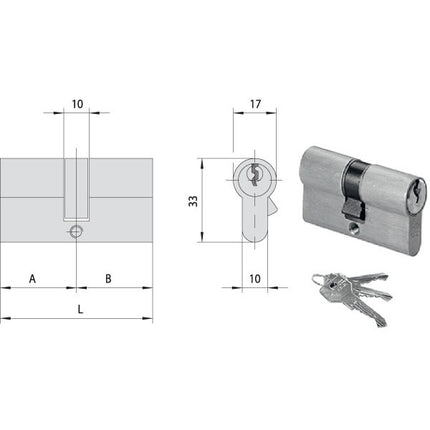 CILINDRO INF. 49,8-24,9-24,9 N0G300-04-0 CISA