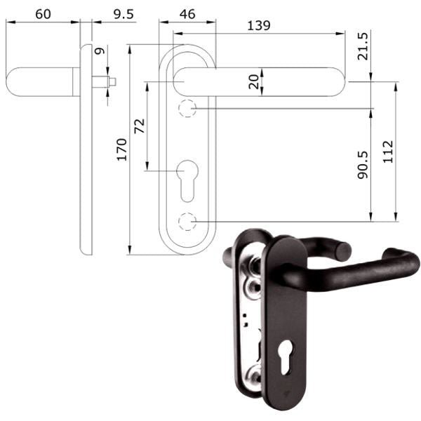 MANIGLIA SERR.TAGLIAFUOCO Pz 2 032415 ISEO