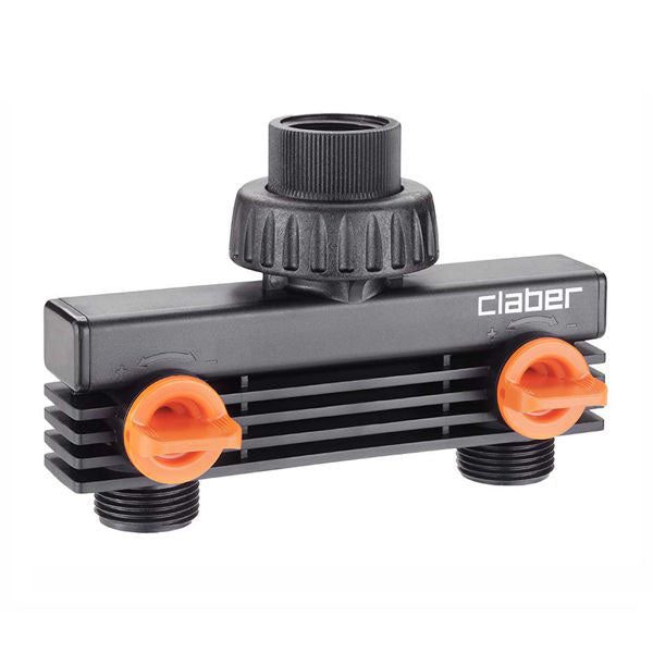 PRESA 2 RUBINETTI 3/4F + FILETTI 3/4M 8589 CLABER