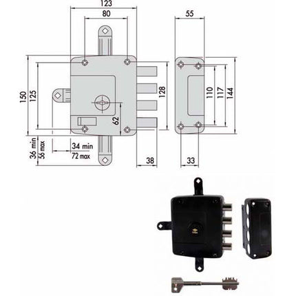 SERRATURA SICUREZZA QUINTUPL.DX 57172-60-1 CISA