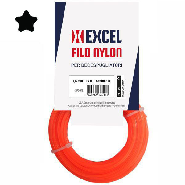 FILO NYLON PENTAGONO mm 3,0 m 15 EXCEL 04927