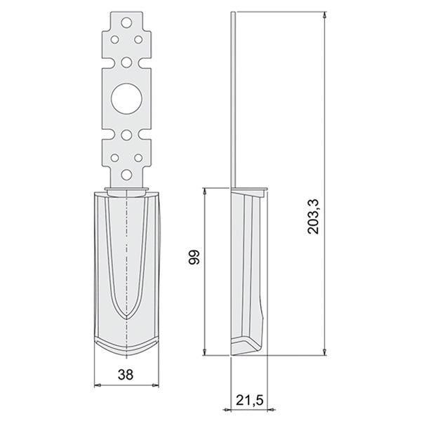 PLACCA ESTERNA MANIGLIONI CIECA 07176-66-0 CISA