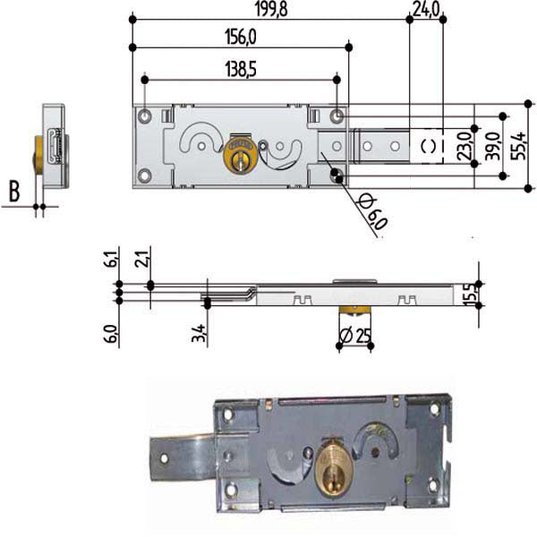 SERRATURA SERRANDE 1 CH.ORI.SX A412 PREFER