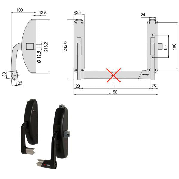 MANIGLIONE PRESTIGE LAT+VERT 59311-10-0 CISA