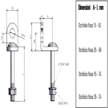 OCCHIOLO PORTALUCCHETTO FISSO 50x15 9201 POTENT