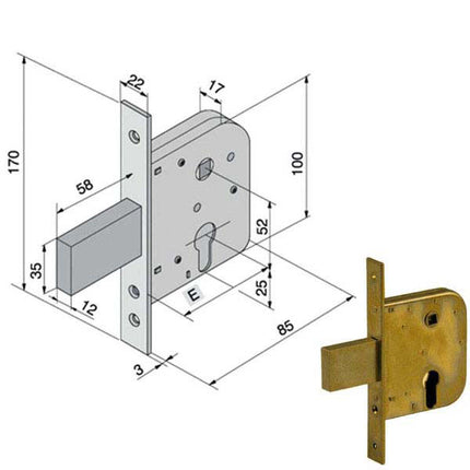 SERRATURA INF.FERRO 070.50.00.0 WELKA
