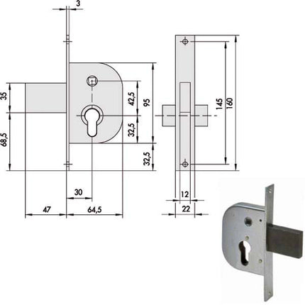 SERRATURA INFILARE FERRO 42212-30-0 CISA