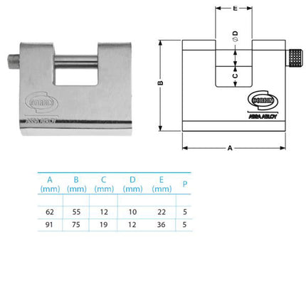 LUCCHETTO CORAZZATO mm 62 SERRANDE KA PL211 CORBIN