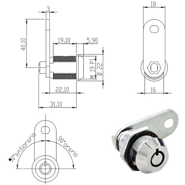 CILINDRO LEVETTA mm 22 TUBOLARE 100852 OMR