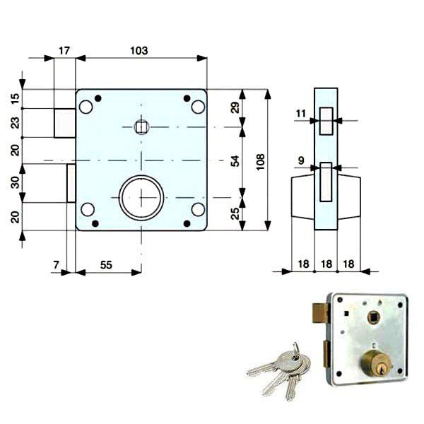 SERRATURA APP.FERRO SX E55 013-20-0 433552 MG